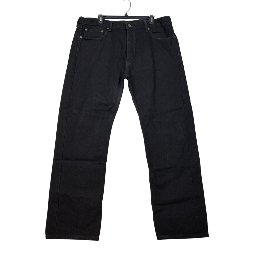 Levi Strauss 505 Jeans Mens W40 L32 Regular Fit Black Denim Pants